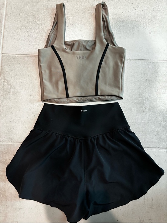 YPB Other - Abercrombie & Fitch YPB Tank and Short Set - Taupe Top with Black Shorts